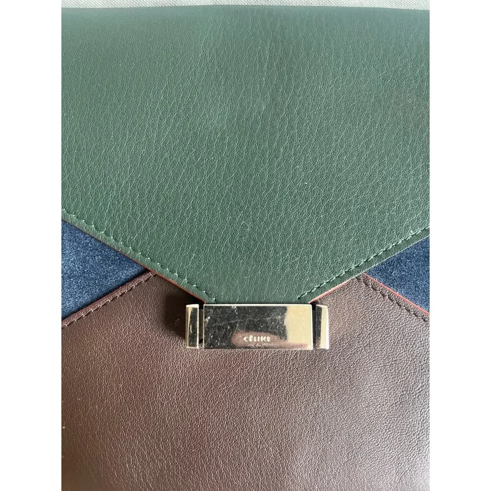 Celine Diamond envelope clutch green and blue - Picture 2 of 16